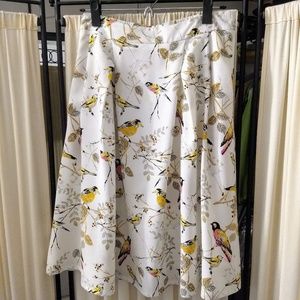 A-line bird skirt with pockets